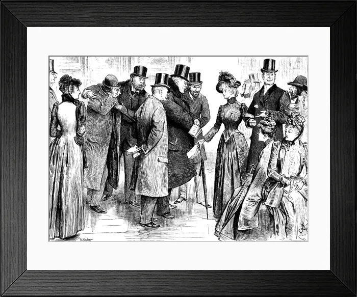 Framed Print : Before Mrs. Feilding left the gallery she had made twenty friends for life... 1890. Creator: R. Taylor Framed Print : Before Mrs. Feilding left the gallery she had made twenty friends for life... 1890. Creator: R. Taylor
