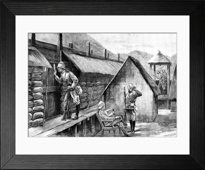 Framed Print : The Chin-Lushai Expedition: an outpost look-out at Yawhi, 1890. Creator: P Naumann Framed Print : The Chin-Lushai Expedition: an outpost look-out at Yawhi, 1890. Creator: P Naumann