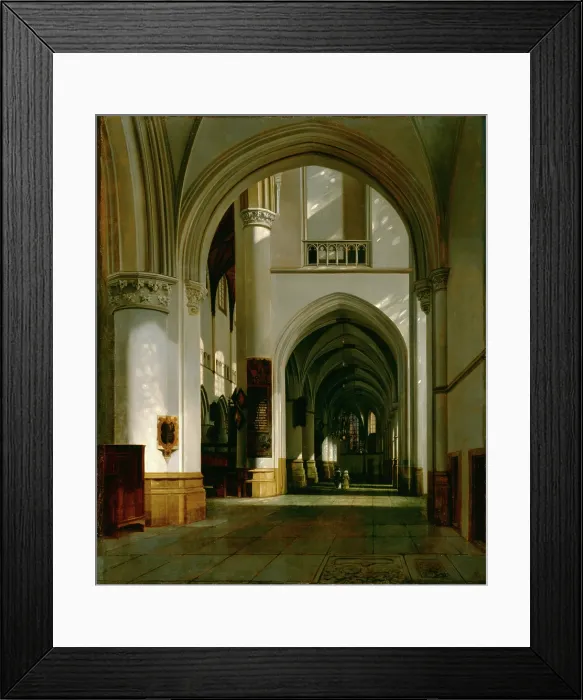 Framed Print : Interior of the Grote Kerk, Haarlem, 1676. Creator: Job Adriaensz Berckheyde Framed Print : Interior of the Grote Kerk, Haarlem, 1676. Creator: Job Adriaensz Berckheyde