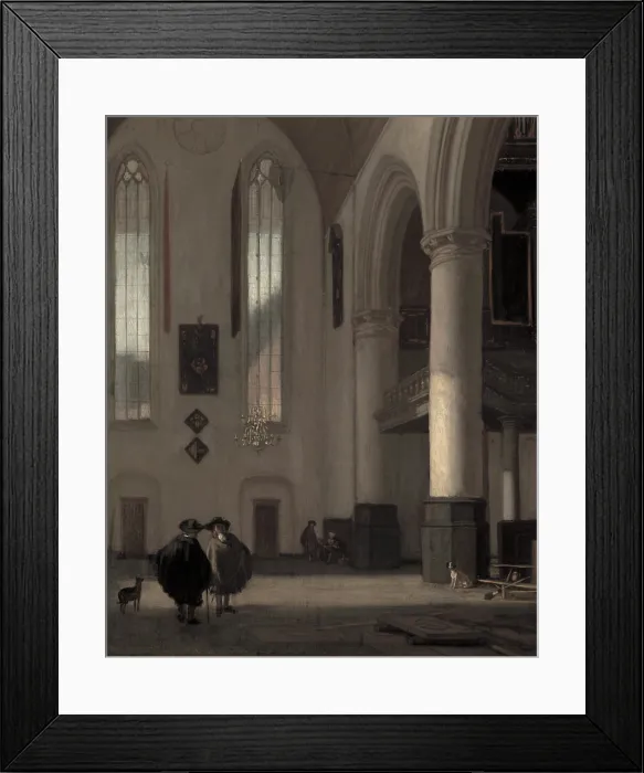 Framed Print : Interior of a Protestant Church, 1677. Creator: Emanuel de Witte Framed Print : Interior of a Protestant Church, 1677. Creator: Emanuel de Witte