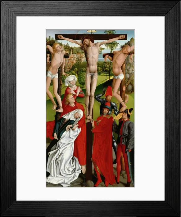 Framed Print : The Crucifixion, between 1470 and 1480. Creator: Master of the Freising Visitation Framed Print : The Crucifixion, between 1470 and 1480. Creator: Master of the Freising Visitation