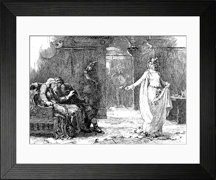 Framed Print : Sketches from the...Exhibitions: 'Ophelia: There's Rue For You'', Henrietta Rae - R.A. 1890. Creator: Carl Hentschel Framed Print : Sketches from the...Exhibitions: 'Ophelia: There's Rue For You'', Henrietta Rae - R.A. 1890. Creator: Carl Hentschel