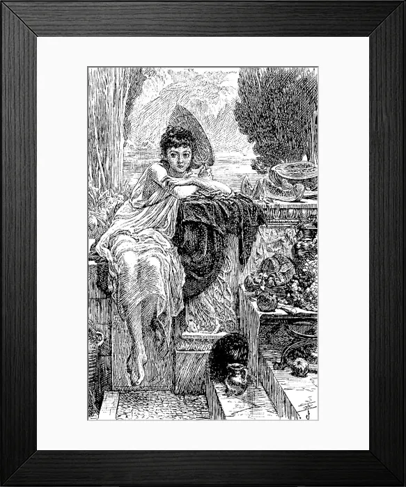 Framed Print : Sketches from the...Exhibitions: 'On the Temple Steps.' E. J. Poynter, R.A. - Royal Academy, 1890. Creator: Unknown Framed Print : Sketches from the...Exhibitions: 'On the Temple Steps.' E. J. Poynter, R.A. - Royal Academy, 1890. Creator: Unknown