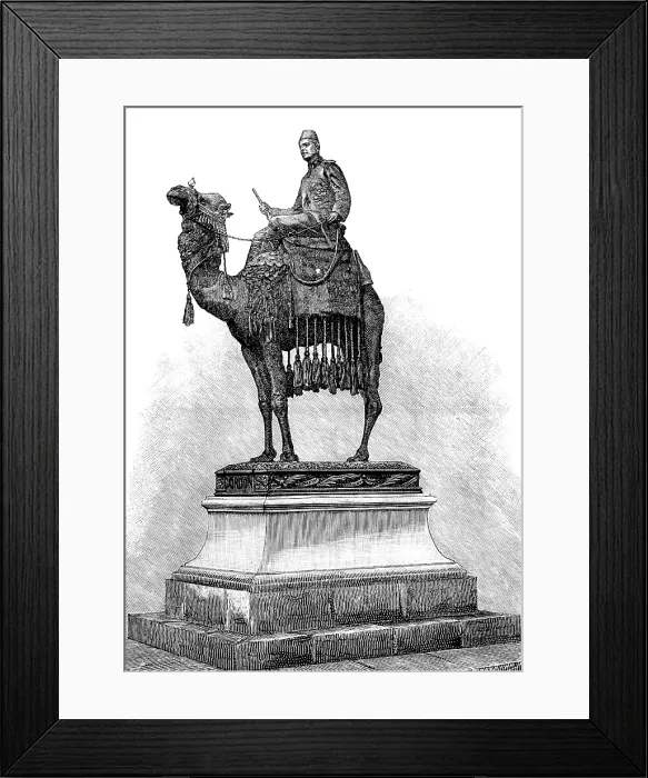 Framed Print : Statue of the late General C. G. Gordon, at Chatham, unveiled by the Prince of Wales, May 19, 1890. Creator: P Naumann Framed Print : Statue of the late General C. G. Gordon, at Chatham, unveiled by the Prince of Wales, May 19, 1890. Creator: P Naumann