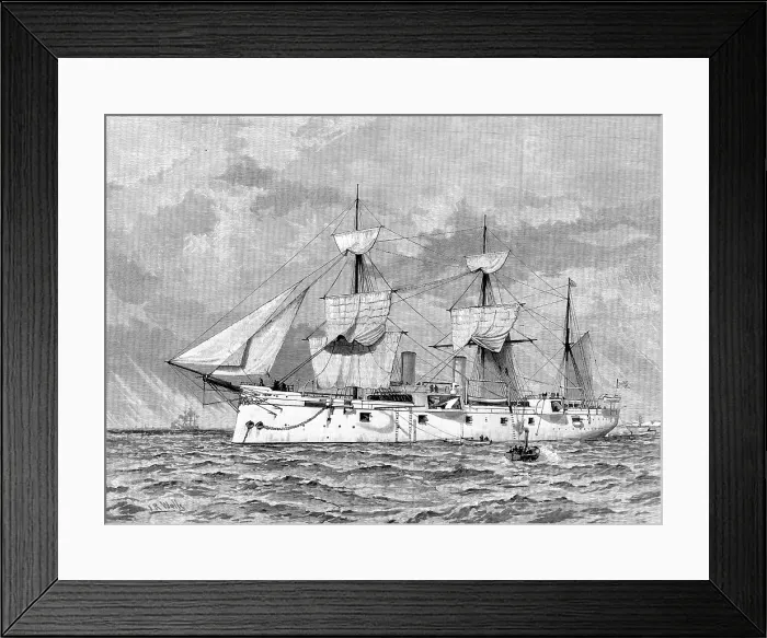 Framed Print : The American Navy: steel cruiser Chicago...in the Mediterranean, 1890. Creator: Unknown Framed Print : The American Navy: steel cruiser Chicago...in the Mediterranean, 1890. Creator: Unknown
