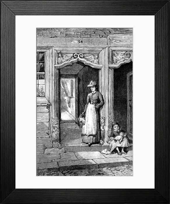Framed Print : Old doorway, Plymouth, 1890. Creator: H. F. Davey Framed Print : Old doorway, Plymouth, 1890. Creator: H. F. Davey