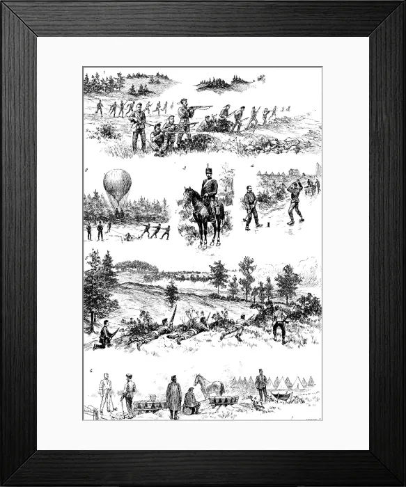 Framed Print : Manoeuvres of the First Army Corps in and around Wolmer Forest, Hampshire, 1890. Creator: Carl Hentschel Framed Print : Manoeuvres of the First Army Corps in and around Wolmer Forest, Hampshire, 1890. Creator: Carl Hentschel