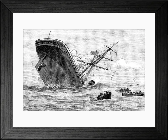 Framed Print : Wreck of the steam-ship Dacca in the Red Sea: going down, two miles from the Daedalus Light, 1890. Creator: Unknown Framed Print : Wreck of the steam-ship Dacca in the Red Sea: going down, two miles from the Daedalus Light, 1890. Creator: Unknown