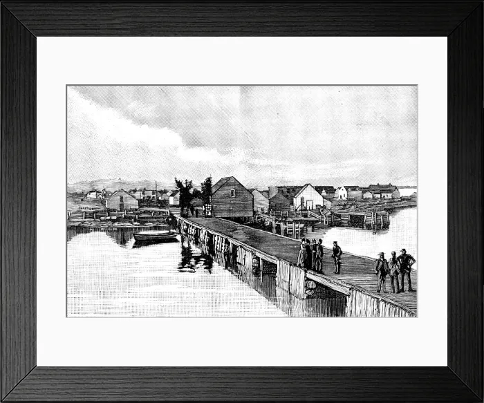 Framed Print : The Newfoundland Fishery Dispute: wharf at St. George's Bay, 1890. Creator: Unknown Framed Print : The Newfoundland Fishery Dispute: wharf at St. George's Bay, 1890. Creator: Unknown