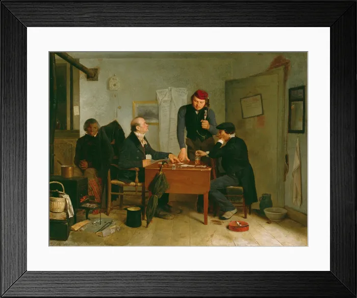 Framed Print : The Card Players, 1846. Creator: Richard Caton Woodville Framed Print : The Card Players, 1846. Creator: Richard Caton Woodville