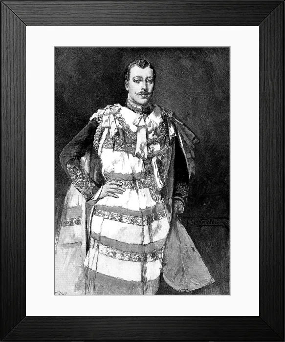 Framed Print : His Royal Highness the Duke of Clarence and Avondale [at] the House of Lords, 1890. Creator: R. Taylor