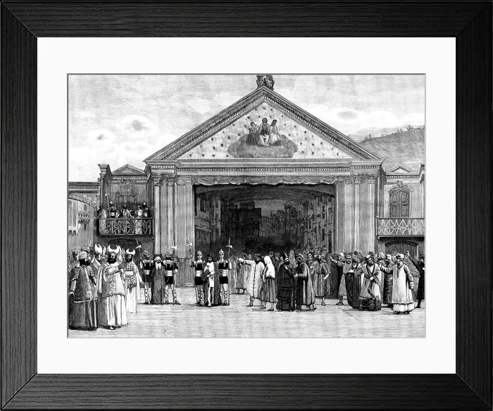 Framed Print : The Passion Play at Ober-Ammergau, Bavaria: Christ before Pilate, 1890. Creator: Unknown Framed Print : The Passion Play at Ober-Ammergau, Bavaria: Christ before Pilate, 1890. Creator: Unknown