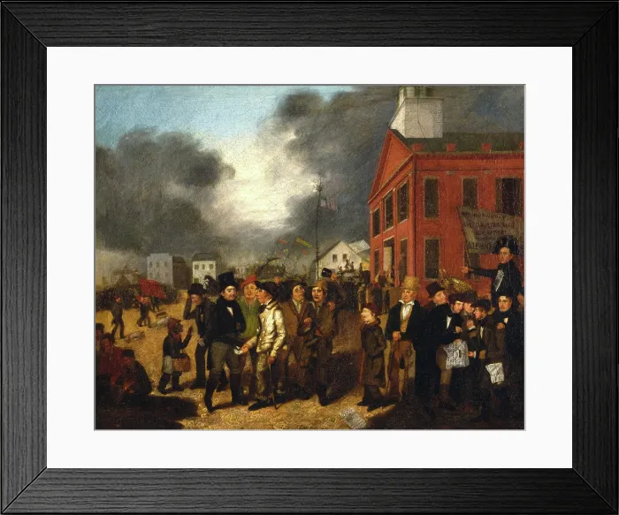 Framed Print : First State Election in Detroit, Michigan, 1837, (c1837). Creator: Thomas Mickell Burnham Framed Print : First State Election in Detroit, Michigan, 1837, (c1837). Creator: Thomas Mickell Burnham