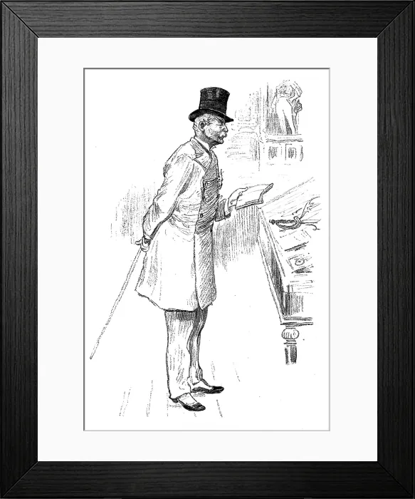Framed Print : Sketches at the Royal Military Exhibition: a retired officer, 1890. Creator: Unknown Framed Print : Sketches at the Royal Military Exhibition: a retired officer, 1890. Creator: Unknown