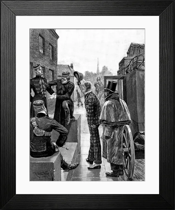 Framed Print : Sketches of military life: arrival of the new Subaltern, 1890. Creator: R. Taylor Framed Print : Sketches of military life: arrival of the new Subaltern, 1890. Creator: R. Taylor