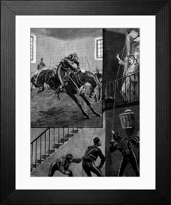 Framed Print : Sketches of military life: the new Subaltern: day and night, 1890. Creator: R. Taylor Framed Print : Sketches of military life: the new Subaltern: day and night, 1890. Creator: R. Taylor