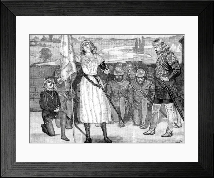 Framed Print : Sarah Bernhardt as Joan of Arc, at Her Majesty's Theatre, 1890. Creator: P Naumann Framed Print : Sarah Bernhardt as Joan of Arc, at Her Majesty's Theatre, 1890. Creator: P Naumann