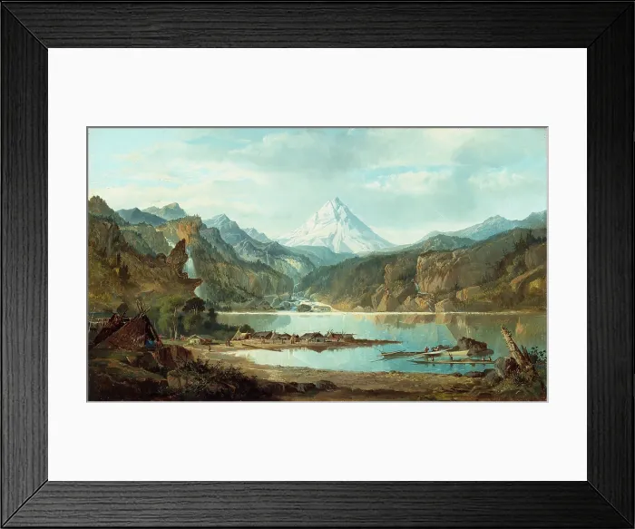 Framed Print : Mountain Landscape with Indians, between 1870 and 1875. Creator: John Mix Stanley Framed Print : Mountain Landscape with Indians, between 1870 and 1875. Creator: John Mix Stanley