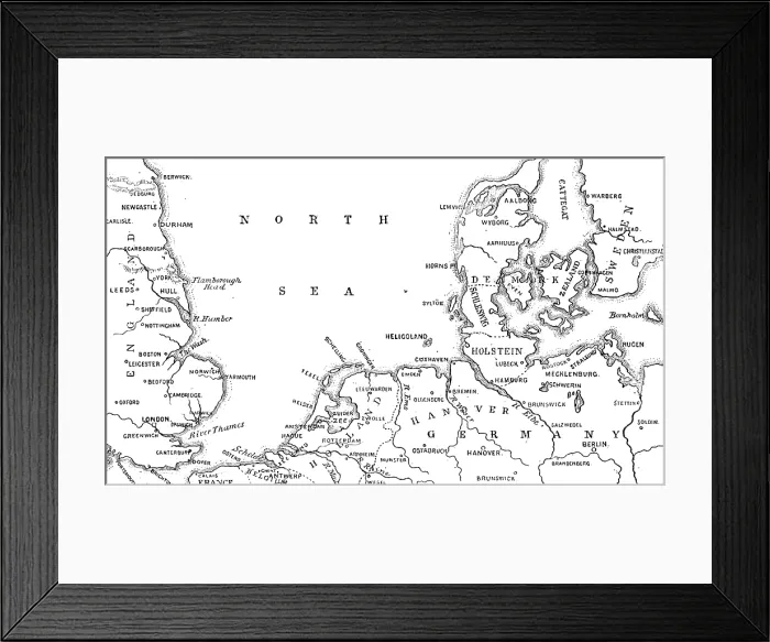 Framed Print : Map showing the position of Heligoland, 1890. Creator: Unknown Framed Print : Map showing the position of Heligoland, 1890. Creator: Unknown