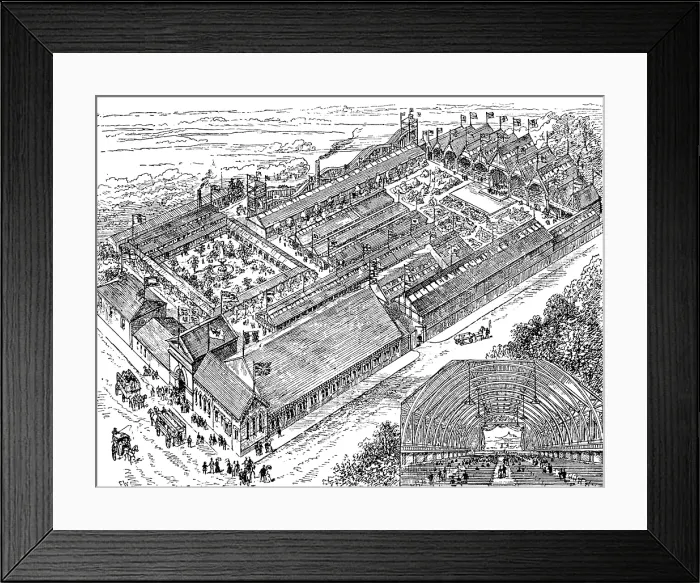Framed Print : Bird's-eye view of the Leeds International Exhibition, 1890. Creator: Unknown Framed Print : Bird's-eye view of the Leeds International Exhibition, 1890. Creator: Unknown