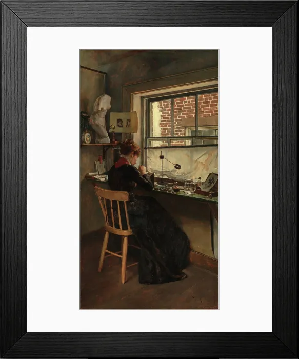 Framed Print : The Wood Engraver, 1882. Creator: Charles Frederic Ulrich