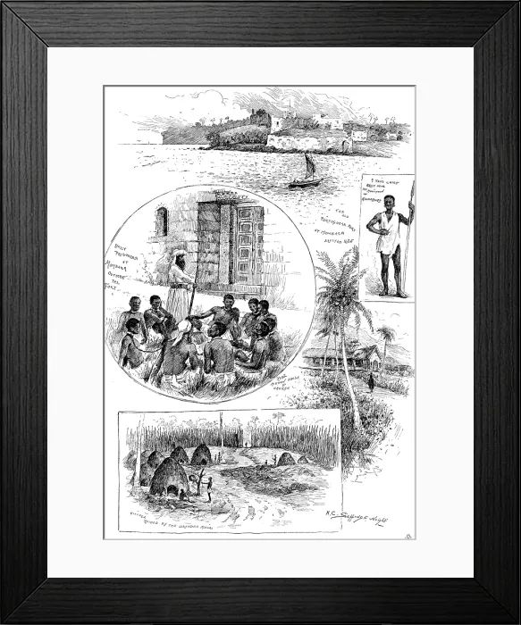 Framed Print : Sketches in British East Africa, 1890. Creator: Unknown Framed Print : Sketches in British East Africa, 1890. Creator: Unknown