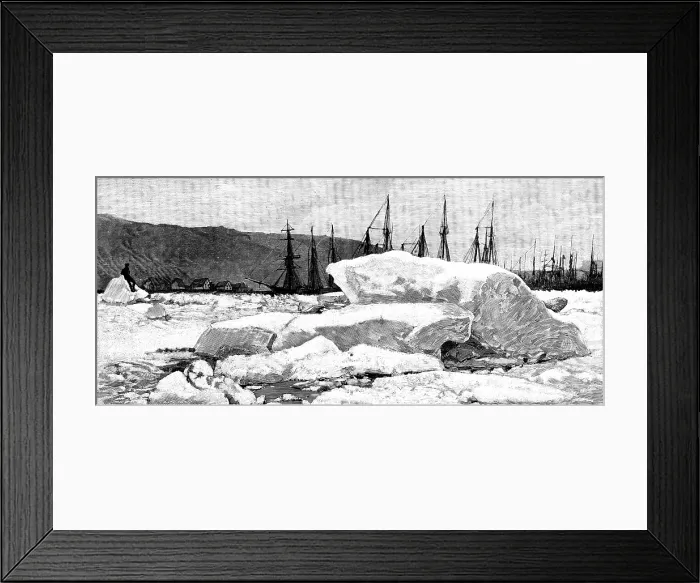 Framed Print : Sketches in Newfoundland: early Spring in St. John's Harbour, 1890. Creator: Unknown Framed Print : Sketches in Newfoundland: early Spring in St. John's Harbour, 1890. Creator: Unknown