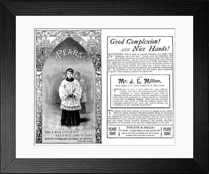 Framed Print : Advertisement for Pears Soap, 1890. Creator: Unknown Framed Print : Advertisement for Pears Soap, 1890. Creator: Unknown