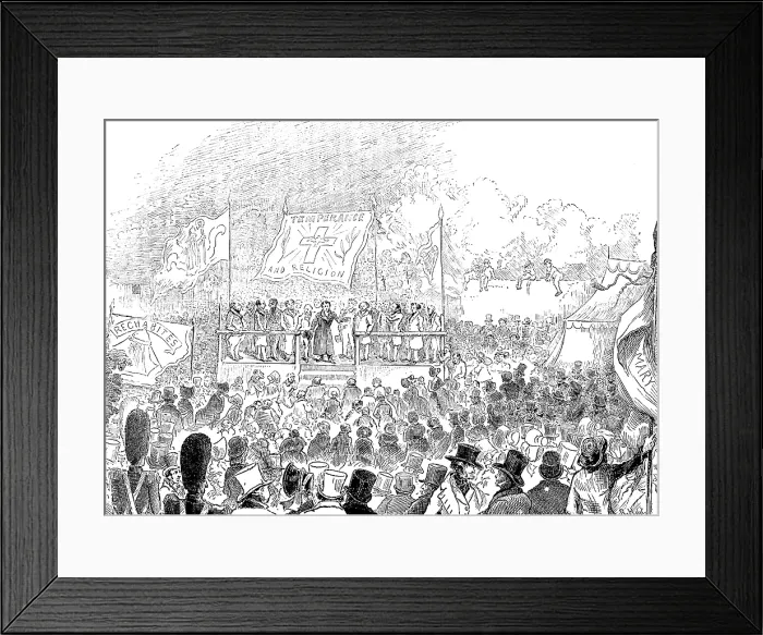 Framed Print : Father Mathew addressing a temperance meeting in London... 1843, (1890). Creator: Unknown Framed Print : Father Mathew addressing a temperance meeting in London... 1843, (1890). Creator: Unknown