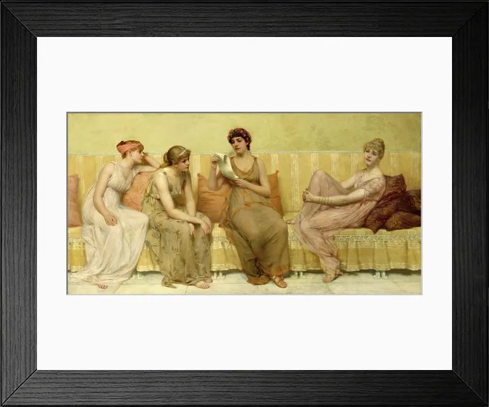 Framed Print : Reading the Story of Oenone, c1883. Creator: Francis Davis Millet Framed Print : Reading the Story of Oenone, c1883. Creator: Francis Davis Millet