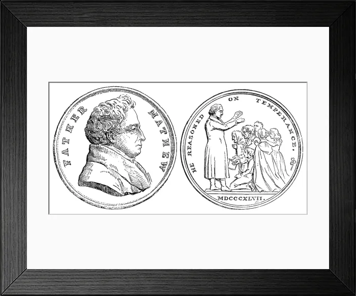 Framed Print : Father Mathew Temperance Medal, 1890. Creator: Unknown Framed Print : Father Mathew Temperance Medal, 1890. Creator: Unknown