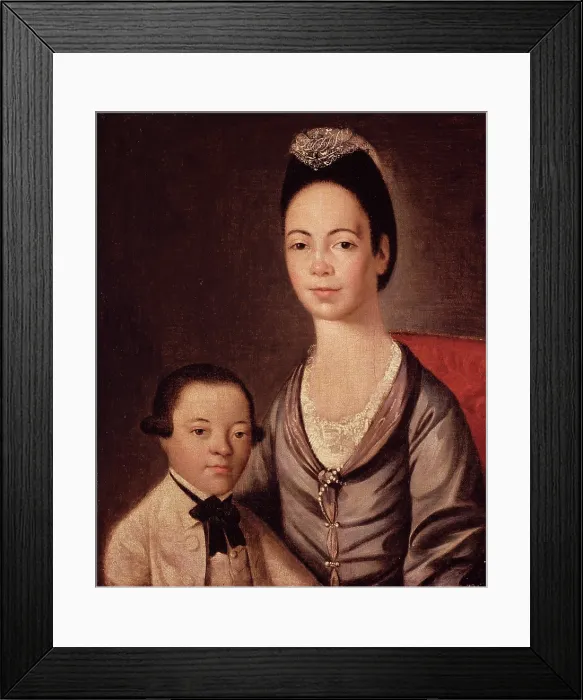 Framed Print : Mrs. Aaron Lopez and Her Son Joshua, between 1772 and 1773. Creator: Gilbert Stuart Framed Print : Mrs. Aaron Lopez and Her Son Joshua, between 1772 and 1773. Creator: Gilbert Stuart