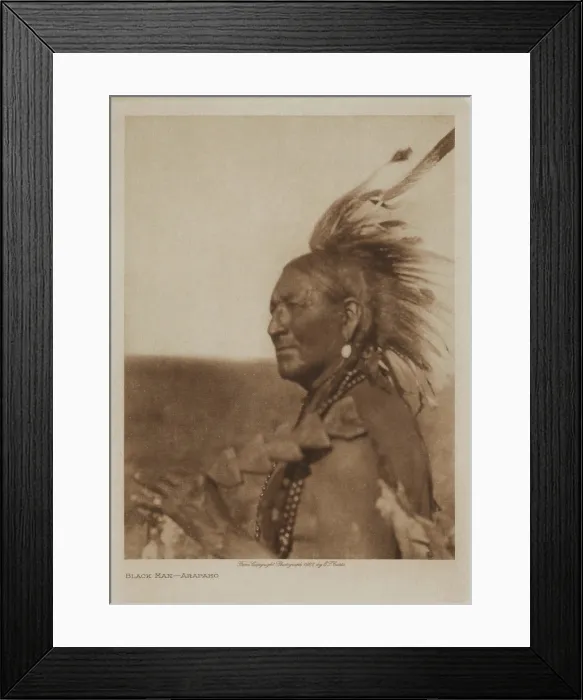 Framed Print : Black Man, Arapaho, 1927. Creator: Edward Sheriff Curtis