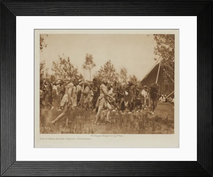 Framed Print : The Clowns, Animal Dance, Cheyenne, 1927. Creator: Edward Sheriff Curtis Framed Print : The Clowns, Animal Dance, Cheyenne, 1927. Creator: Edward Sheriff Curtis