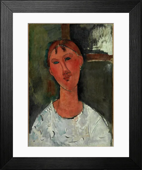 Framed Print : Girl in a White Blouse, c1915. Creator: Amadeo Modigliani Framed Print : Girl in a White Blouse, c1915. Creator: Amadeo Modigliani