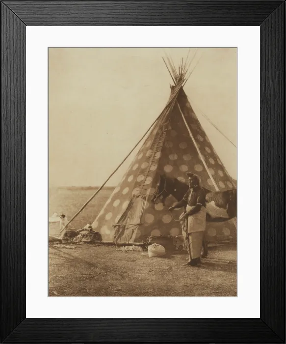 Framed Print : A Blackfoot Tipi, 1926. Creator: Edward Sheriff Curtis Framed Print : A Blackfoot Tipi, 1926. Creator: Edward Sheriff Curtis