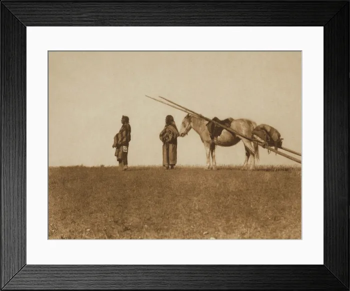 Framed Print : A Travois, Blackfoot, 1926. Creator: Edward Sheriff Curtis Framed Print : A Travois, Blackfoot, 1926. Creator: Edward Sheriff Curtis