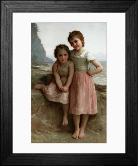Framed Print : On the Shore (Two Sisters), 1896. Creator: William-Adolphe Bouguereau Framed Print : On the Shore (Two Sisters), 1896. Creator: William-Adolphe Bouguereau
