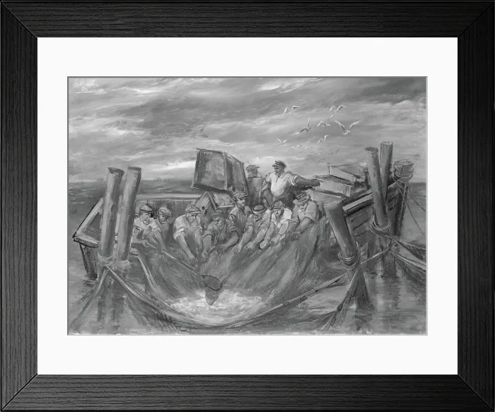 Framed Print : Lake Huron Fishermen, 1942. Creator: Carlos Lopez Framed Print : Lake Huron Fishermen, 1942. Creator: Carlos Lopez