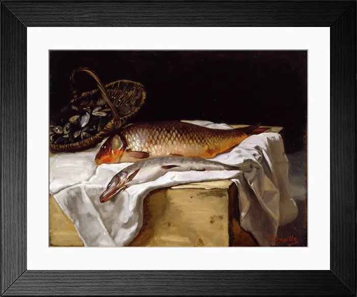 Framed Print : Still Life with Fish, 1866. Creator: Frederic Bazille Framed Print : Still Life with Fish, 1866. Creator: Frederic Bazille