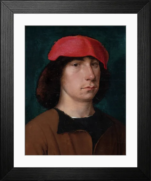 Framed Print : A Young Man in a Red Cap, c1512. Creator: Michael Sittow Framed Print : A Young Man in a Red Cap, c1512. Creator: Michael Sittow