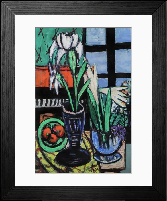 Framed Print : Still Life with Lilies, 1949. Creator: Max Beckmann Framed Print : Still Life with Lilies, 1949. Creator: Max Beckmann