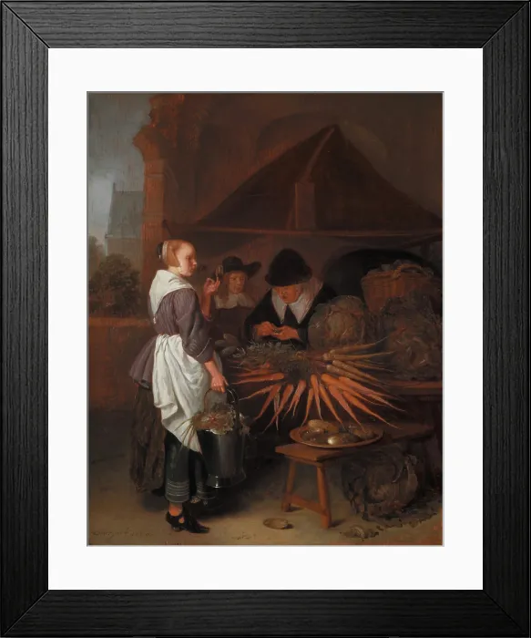 Framed Print : The Vegetable Stall, 1665. Creator: Gerritsz Quiringh van Brekelenkam Framed Print : The Vegetable Stall, 1665. Creator: Gerritsz Quiringh van Brekelenkam