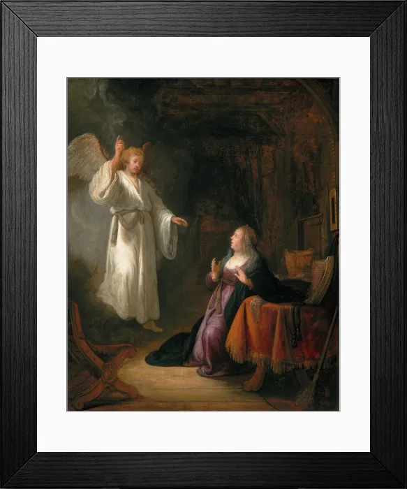 Framed Print : The Annunciation, between 1650 and 1655. Creator: School of Rembrandt Harmensz van Rijn Framed Print : The Annunciation, between 1650 and 1655. Creator: School of Rembrandt Harmensz van Rijn