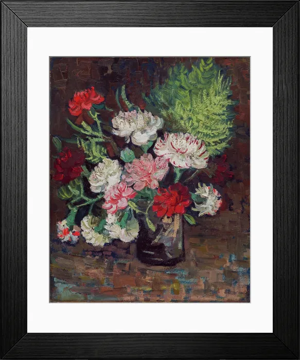 Framed Print : Vase with Carnations, 1886. Creator: Vincent van Gogh Framed Print : Vase with Carnations, 1886. Creator: Vincent van Gogh