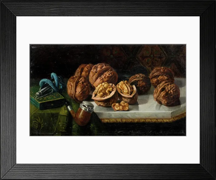 Framed Print : Still Life with Walnuts and Meerschaum, c1850-1890. Creator: Jose Felipe Parra Framed Print : Still Life with Walnuts and Meerschaum, c1850-1890. Creator: Jose Felipe Parra