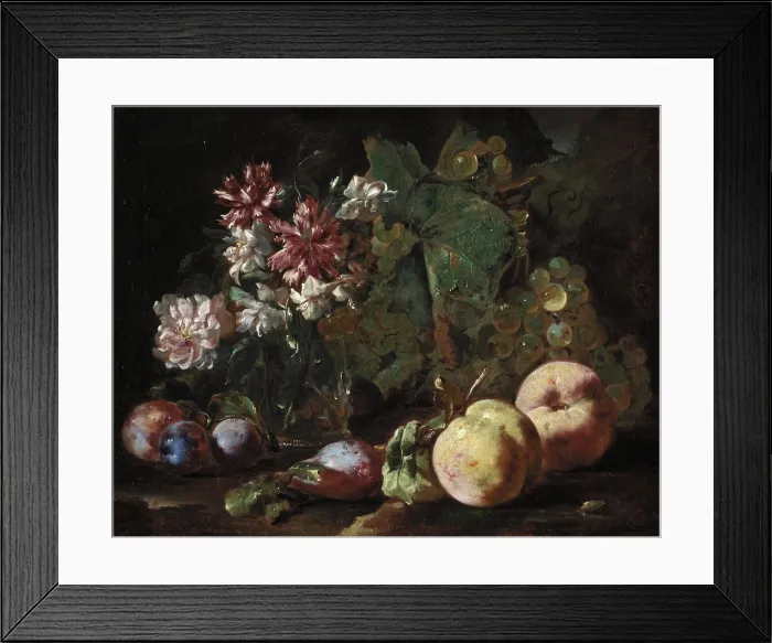 Framed Print : Still Life of Fruit and Flowers, between 1670 and 1680. Creator: Abraham Brueghel Framed Print : Still Life of Fruit and Flowers, between 1670 and 1680. Creator: Abraham Brueghel