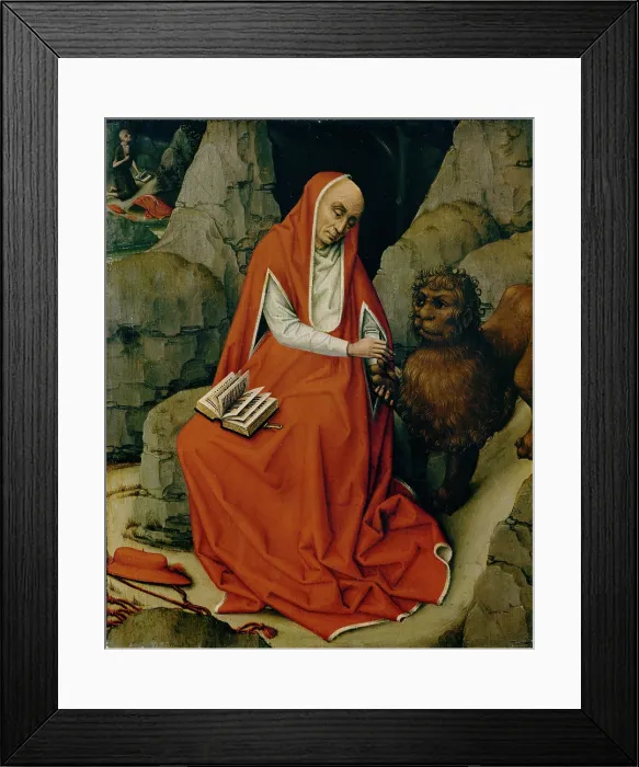 Framed Print : Saint Jerome in the Desert, between 1450 and 1465. Creator: Workshop of Rogier van der Weyden Framed Print : Saint Jerome in the Desert, between 1450 and 1465. Creator: Workshop of Rogier van der Weyden