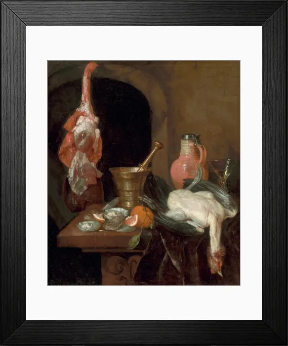 Framed Print : Preparations for a Meal, 1664. Creator: Abraham van Beyeren Framed Print : Preparations for a Meal, 1664. Creator: Abraham van Beyeren