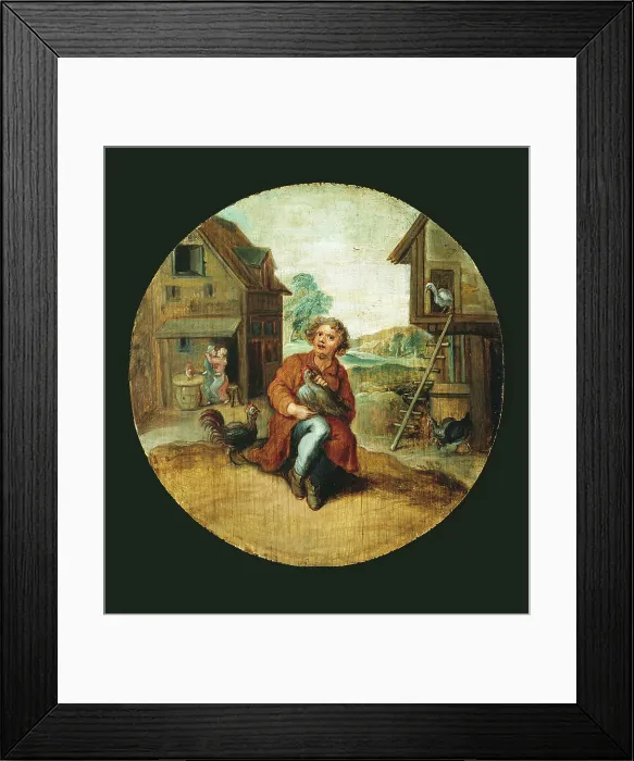 Framed Print : In the Farmyard, c1620-1660. Creator: Adriaen van de Venne Framed Print : In the Farmyard, c1620-1660. Creator: Adriaen van de Venne